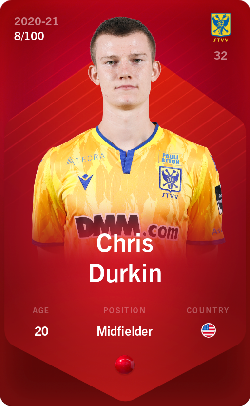 Sorare - Sorare Official - Chris Durkin 2020-21 • Rare 8/100 - NFT # 61659135737339381629821128659769544601966473566480690094472329910135104291909