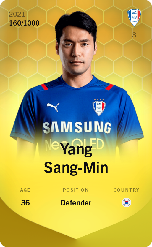 Sorare - Sorare Official - Yang Sang-Min 2021-22 • Limited 160/1000 - NFT # 112986849195786891741168817850713094372580293227256578348856447111284561945558