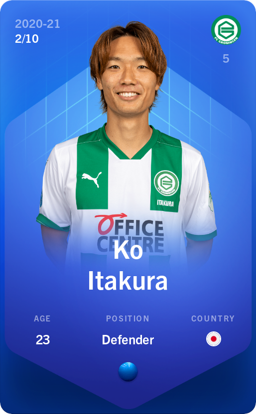 Sorare - Sorare Official - Ko Itakura 2020-21 • Super Rare 2/10 - NFT # 98380712495811781383394430580309065905423111405982996308293609106597330848587
