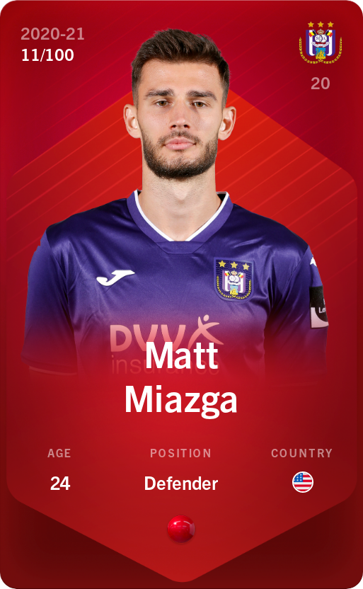 Sorare - Sorare Official - Matt Miazga 2020-21 • Rare 11/100 - NFT # 60592783119983111496926187172442509241514720415540998261729158058062603160198