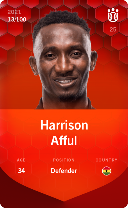 Sorare - Sorare Official - Harrison Afful 2021-22 • Rare 13/100 - NFT # 93079687099423438035429162766242085689435811461215855430479544892246138268467