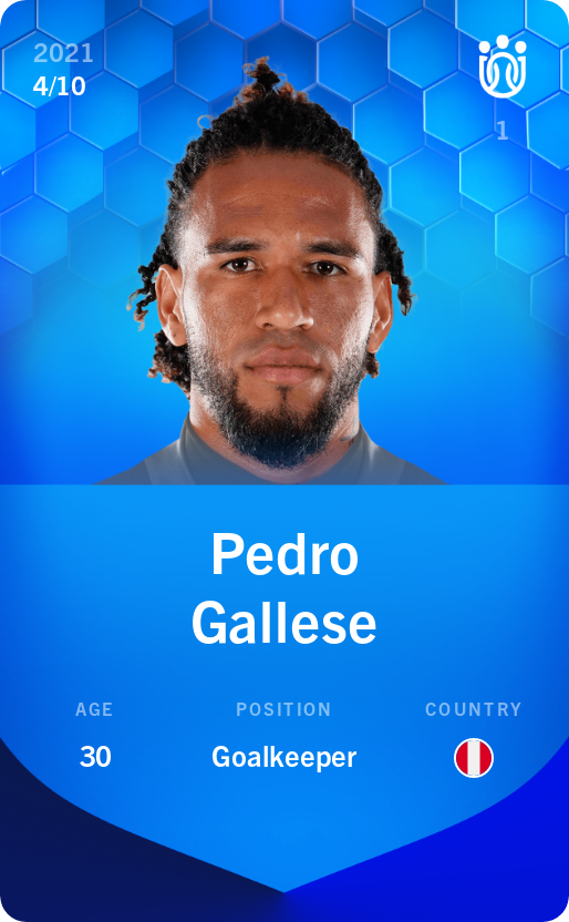 Sorare - Sorare Official - Pedro Gallese 2021-22 • Super Rare 4/10 - NFT # 23264679719165546884818308369303084298771440430681432061634112352199076805490
