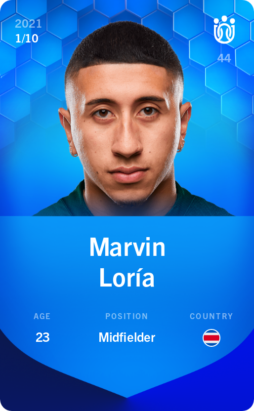 Sorare - Sorare Official - Marvin Loría 2021-22 • Super Rare 1/10 - NFT # 95719062950151382011931969636589625163207875200769517343279927464292947211303