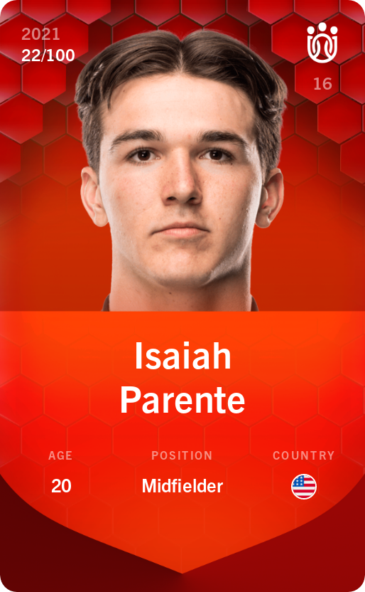 Sorare - Sorare Official - Isaiah Parente 2021-22 • Rare 22/100 - NFT # 100128475073911160748002918331140030455945483419785624685722486642433999971160
