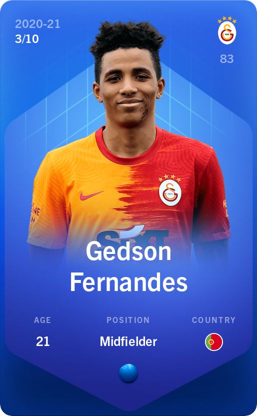 Sorare - Sorare Official - Gedson Fernandes 2020-21 • Super Rare 3/10 - NFT # 449594402326510817974326751512101259463575779654400817490393432200379020541