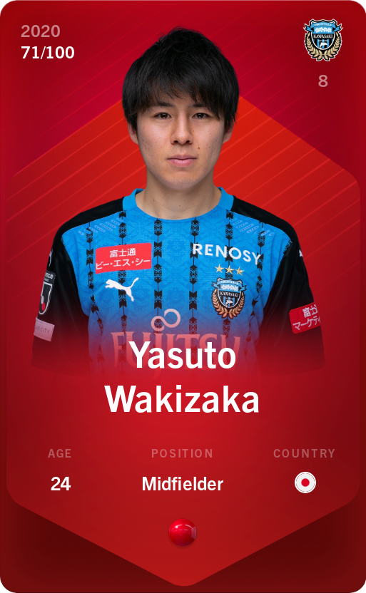 Sorare - Sorare Official - Yasuto Wakizaka 2020-21 • Rare 71/100 - NFT # 7428764815037609001698857159943955220890129638221560581817803025802989242310