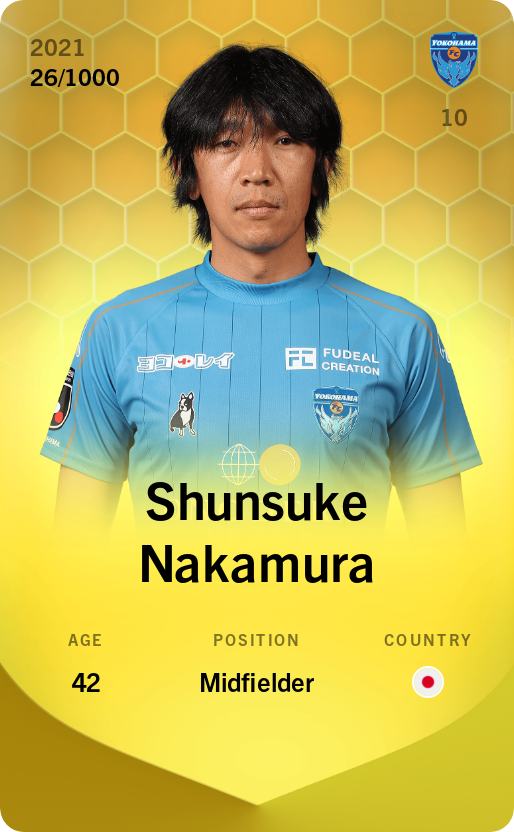 Sorare - Sorare Official - Shunsuke Nakamura 2021-22 • Limited 26/1000 - NFT # 8518135915100642102205676490376332753722453810552421096377603997448786976666