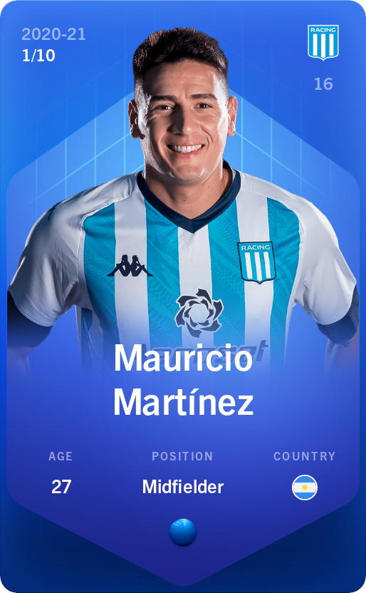 Sorare - Sorare Official - Mauricio Martínez 2020-21 • Super Rare 1/10 - NFT # 6002405183877586533015029605407853327202576639614324146517843111655479517914