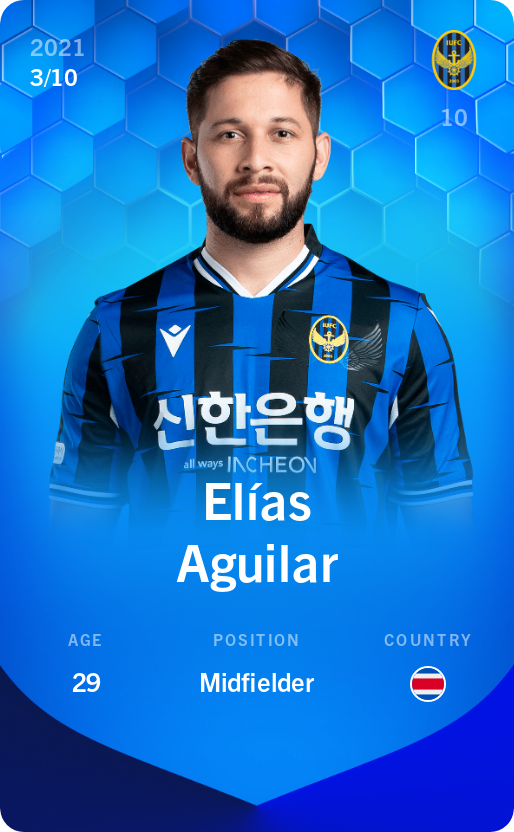 Sorare - Sorare Official - Elías Aguilar 2021-22 • Super Rare 3/10 - NFT # 64595288056682144373060633224894291179079089078862210971058969118311747527608