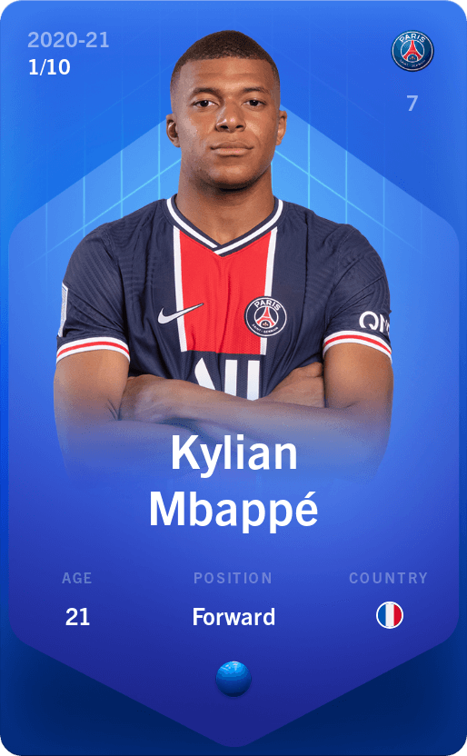 Kylian Mbappe 2020 21 Super Rare 1 10