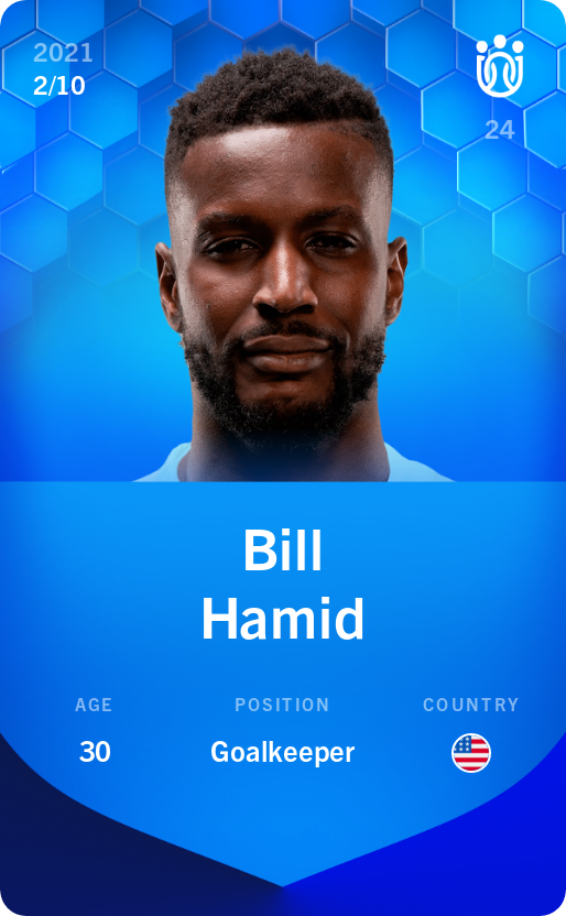 Sorare - Sorare Official - Bill Hamid 2021-22 • Super Rare 2/10 - NFT # 81882710802012301989245594572953962336075012298607146318861436523641425353050