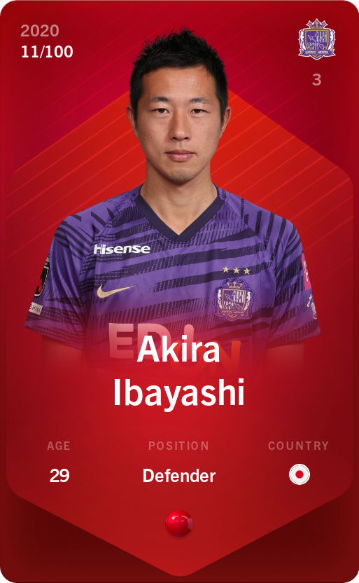 Sorare - Sorare Official - Akira Ibayashi 2020-21 • Rare 11/100 - NFT # 11407884394241244244634623461257986697275866516406982927560279210032472499665