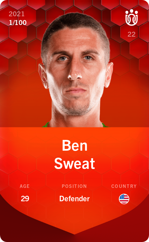 Sorare - Sorare Official - Ben Sweat 2021-22 • Rare 1/100 - NFT # 55160787890018071087174766557446402566281062670995732145275519025780380106488