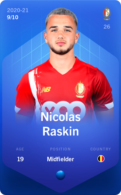 Sorare - Sorare Official - Nicolas Raskin 2020-21 • Super Rare 9/10 - NFT # 28396266156662265046104086865349423805082265870389690564847074886567842404604