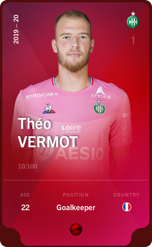 Sorare - Sorare Official - Théo Vermot 2019-20 • Rare 10/100 - NFT # 110781577296304147909694236177242398076451987154797823037973366721919569815886