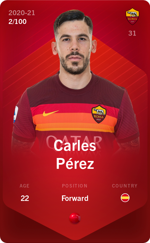 Sorare - Sorare Official - Carles Pérez 2020-21 • Rare 2/100 - NFT # 1330080508211974717601893640885917912008874013094978387477544348804989837268