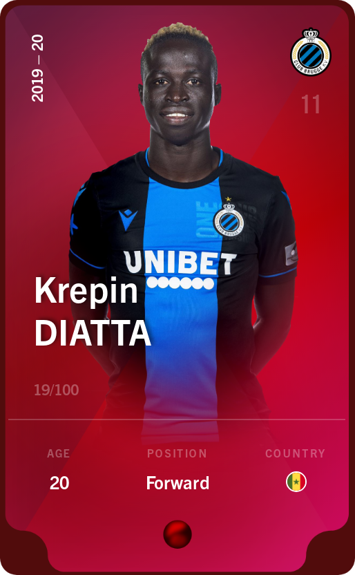 Sorare - Sorare Official - Krepin Diatta 2019-20 • Rare 19/100 - NFT # 80998616098680174144101661930486551992131285126585410374038009396749172182982