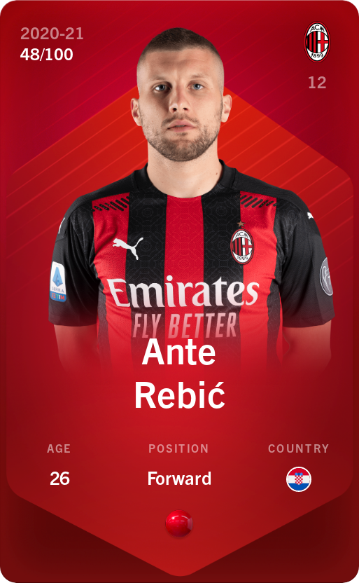 Sorare - Sorare Official - Ante Rebić 2020-21 • Rare 48/100 - NFT # 20196578817553964283790511687664152983080949542606693886854358204297807967822