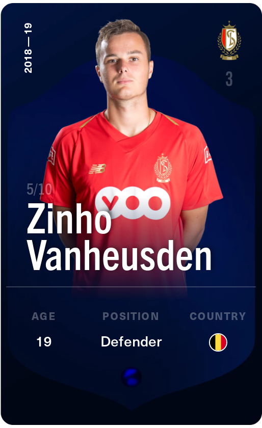 Sorare - Sorare Official - Zinho Vanheusden 2018-19 • Super Rare 5/10 - NFT # 31493929650157302442240566152761572516819985703058817334650731939124432172894