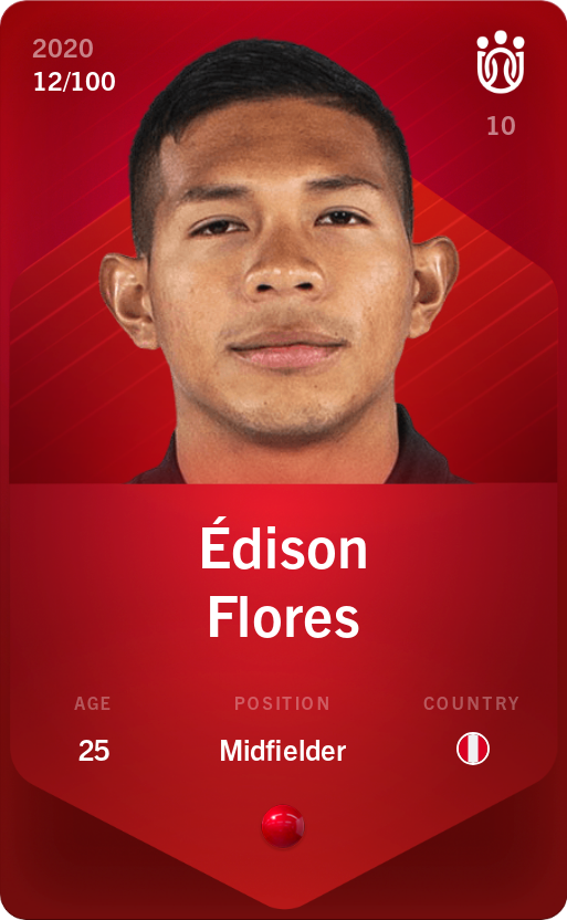 Sorare - Sorare Official - Édison Flores 2020-21 • Rare 12/100 - NFT # 76153204385617074966739770018920470922892820077248744971603729375891628248821