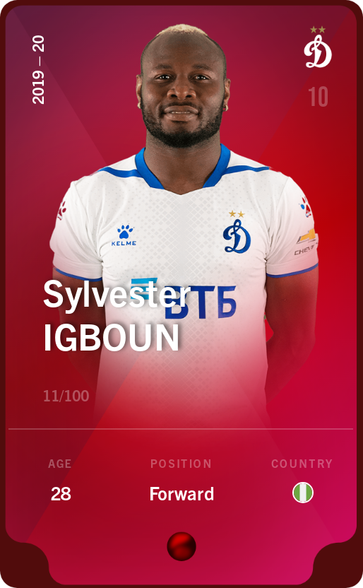 Sorare - Sorare Official - Sylvester Igboun 2019-20 • Rare 11/100 - NFT # 49265134993174209762491385230527439584286124884655001432854911840510669697154