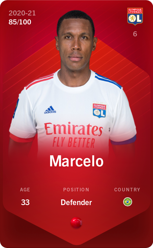 Sorare - Sorare Official - Marcelo 2020-21 • Rare 85/100 - NFT # 56798701305230111045852090266424195918678002322597297275380587494719014866935