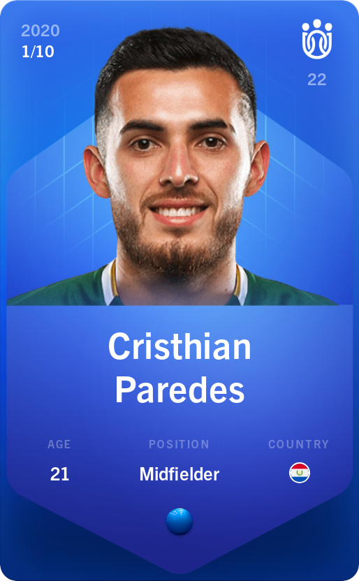 Sorare - Sorare Official - Cristhian Paredes 2020-21 • Super Rare 1/10 - NFT # 103613093495521765555675657724411020232955470628766234663152771614904826003796