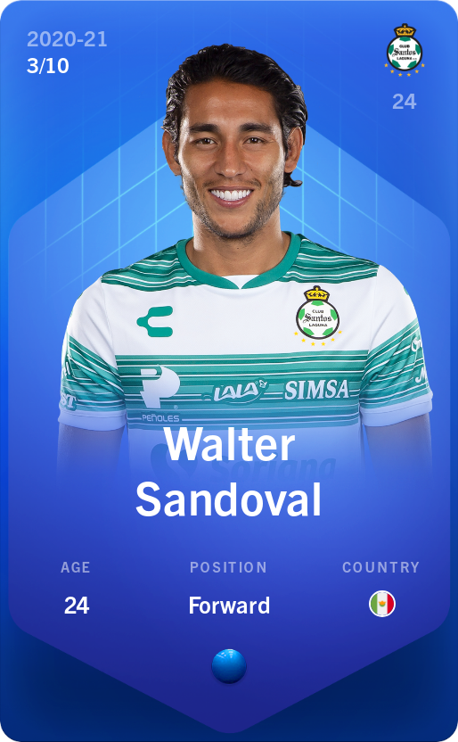 Sorare - Sorare Official - Walter Sandoval 2020-21 • Super Rare 3/10 - NFT # 27941147607859848170792962704339363689379802313226095571497119977988900016377
