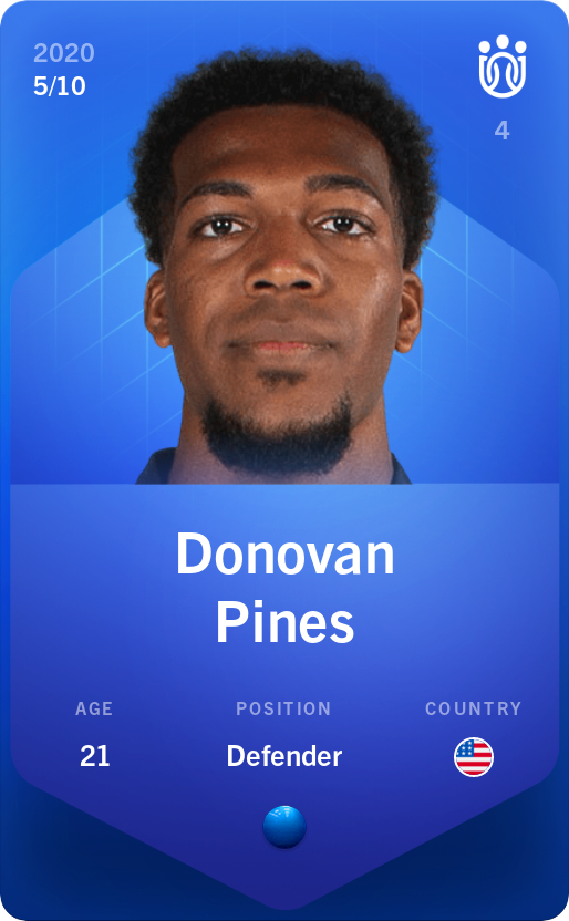 Sorare - Sorare Official - Donovan Pines 2020-21 • Super Rare 5/10 - NFT # 41661976209403801027214787992517354278376145272844729408697381705818373790427