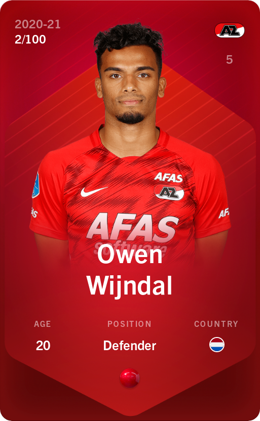 Sorare - Sorare Official - Owen  Wijndal 2020-21 • Rare 2/100 - NFT # 67536298460737784307135311163165230179946991467654746945510643723219330399234