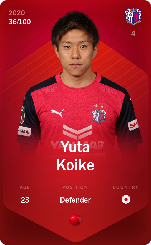 Sorare - Sorare Official - Yuta Koike 2020-21 • Rare 36/100 - NFT # 40037060801096266336685300730290993195355649086618476070349519088557710368351