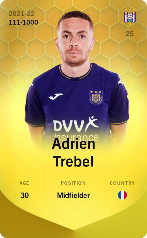 Sorare - Sorare Official - Adrien Trebel 2021-22 • Limited 111/1000 - NFT # 76406447276721305716132475470275984169398121703292189020724701222732635788931