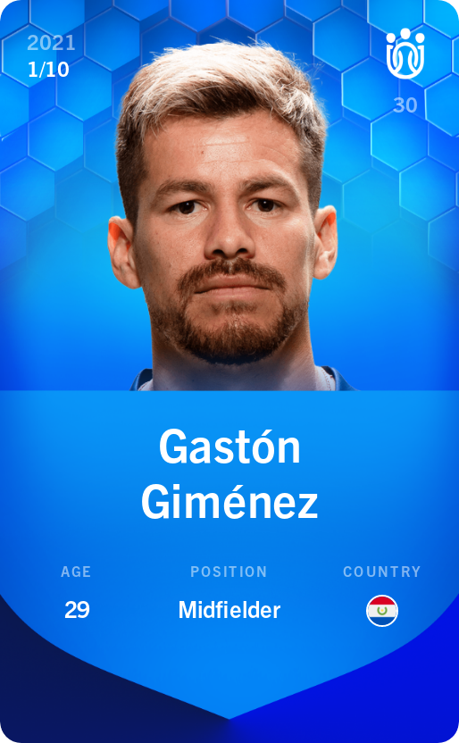 Sorare - Sorare Official - Gastón Giménez 2021-22 • Super Rare 1/10 - NFT # 66412807458539437041125951729612648953636617190851421540141703637416083785843