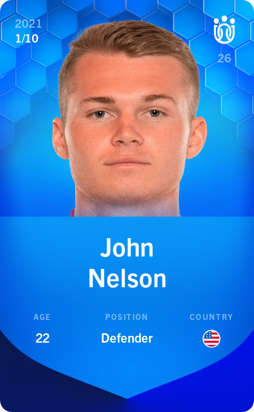 Sorare - Sorare Official - John Nelson 2021-22 • Super Rare 1/10 - NFT # 106256189065191238849998556716000542832121204105013963279915460700746325489171