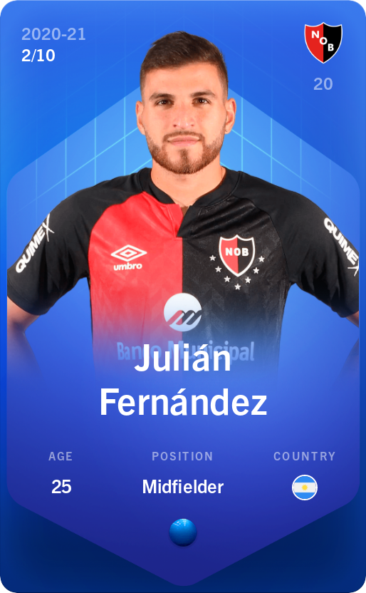 Sorare - Sorare Official - Julián Fernández 2020-21 • Super Rare 2/10 - NFT # 32254100697203595414212678468975114838174592915276006230642810967743163522003