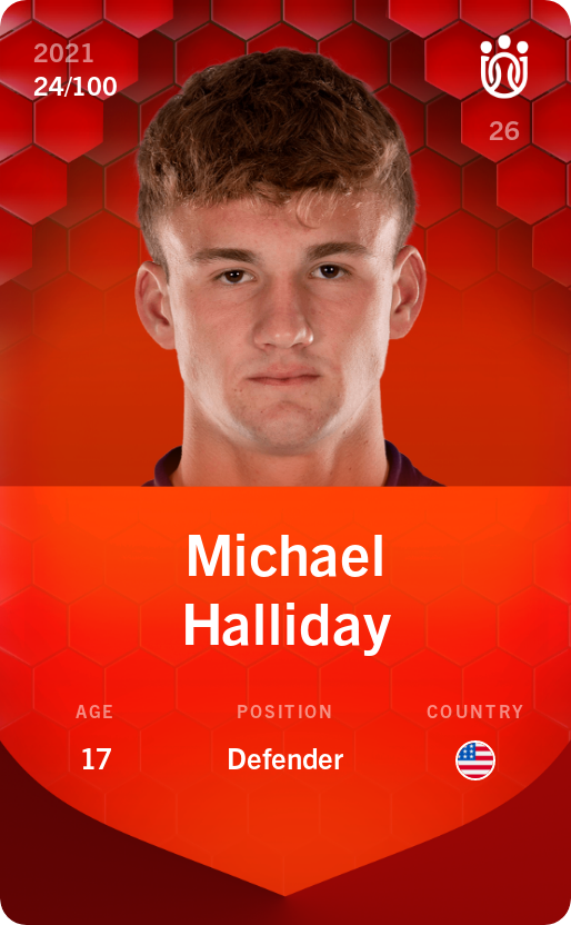 Sorare - Sorare Official - Michael Halliday 2021-22 • Rare 24/100 - NFT # 96039345022350053767570187217102734857568937439784705401271271103185355479620