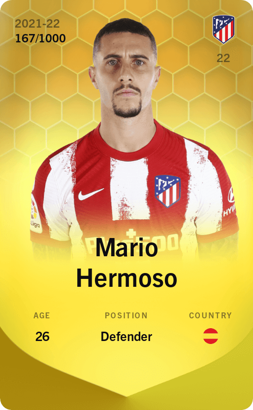 Mario Hermoso 2021-22 • Limited 167/1000
