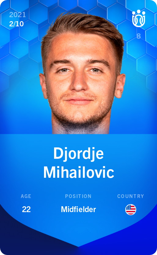 Sorare - Sorare Official - Djordje Mihailovic 2021-22 • Super Rare 2/10 - NFT # 2602971695868041559872785372393987943565526883033766441279453213815208495930