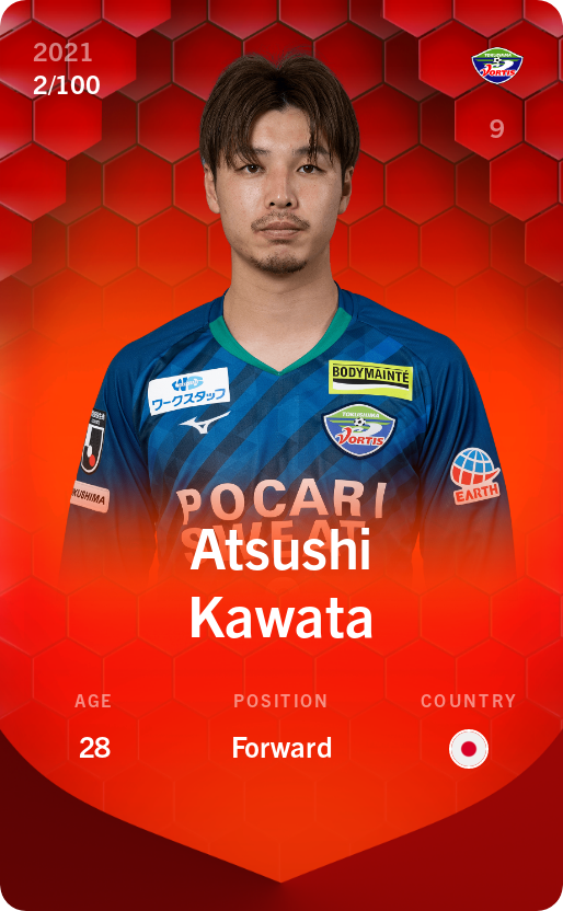 Sorare - Sorare Official - Atsushi Kawata 2021-22 • Rare 2/100 - NFT # 7136288003280405089742883076901245752787637891415090063967940142339916795481