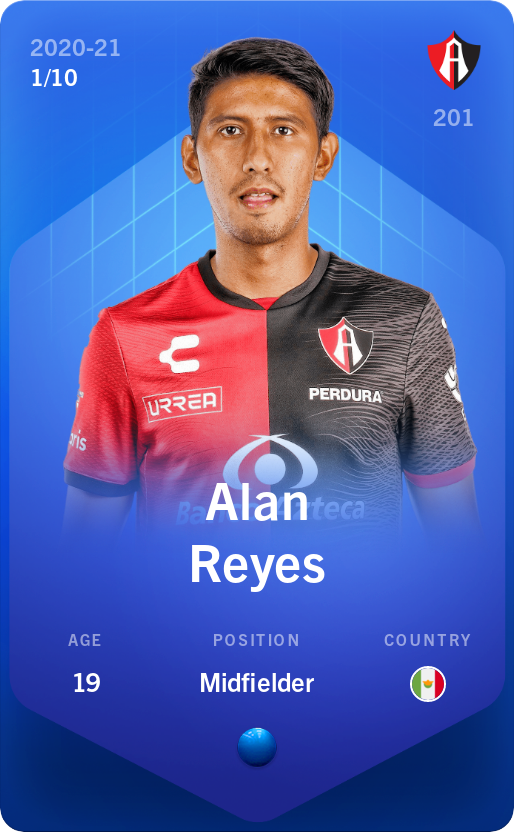 Sorare - Sorare Official - Alan Reyes 2020-21 • Super Rare 1/10 - NFT # 89463818222745475336166596338340689101643805879265794820379580051284873446745