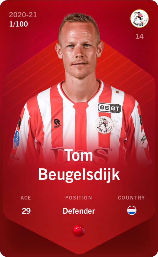 Sorare - Sorare Official - Tom Beugelsdijk 2020-21 • Rare 1/100 - NFT # 88651248464167342927289294707220010075669152010508263569184555491215158715949