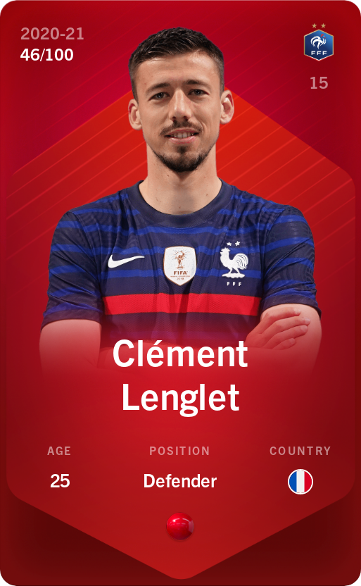 Sorare - Sorare Official - Clément Lenglet 2020-21 • Rare 46/100 - NFT # 4875942061345996572826518804176657984695872570669147111228451306551022347197