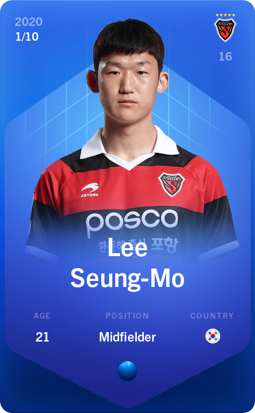 Sorare - Sorare Official - Lee Seung-Mo 2020-21 • Super Rare 1/10 - NFT # 8224511709109232048370385700249543745999143901347033248765573138127586205153