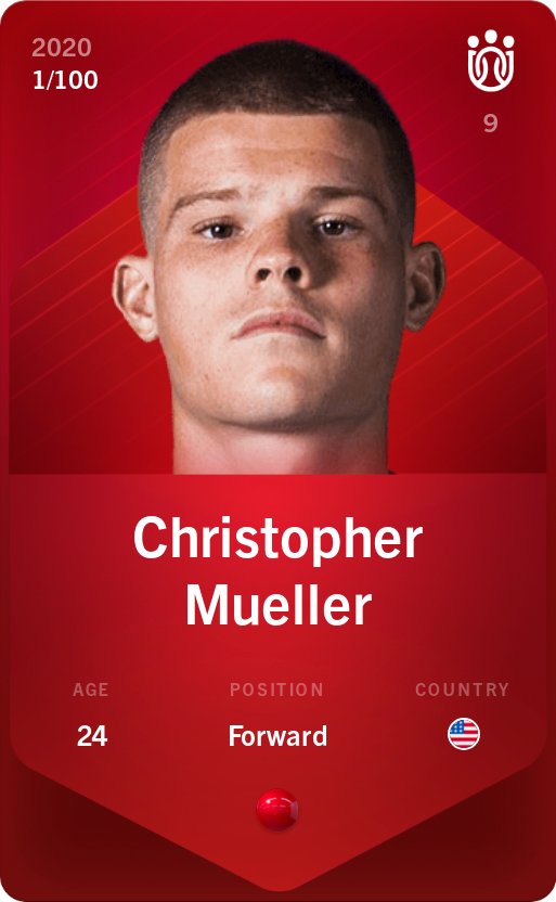 Sorare - Sorare Official - Christopher Mueller 2020-21 • Rare 1/100 - NFT # 20803284793205582898161805392381416766031352886301273076447774636227588501220