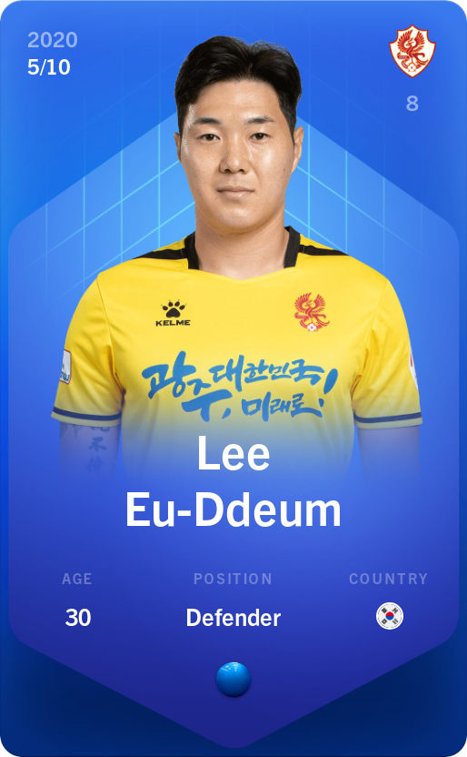 Sorare - Sorare Official - Lee Eu-Ddeum 2020-21 • Super Rare 5/10 - NFT # 25773495582876603515371964320769181207522379428980082295690436251729856436328