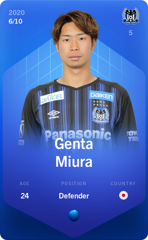 Sorare - Sorare Official - Genta Miura 2020-21 • Super Rare 6/10 - NFT # 89386756540409523415745323397572090022350180931982762843752476040110753936132