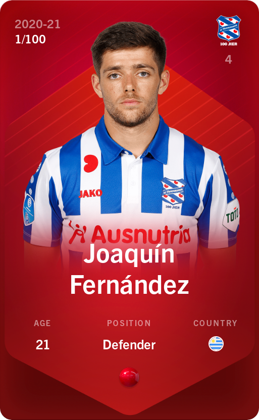Sorare - Sorare Official - Joaquín Fernández 2020-21 • Rare 1/100 - NFT # 390559866612819004737732529248347431062621266552193390946224353693307865771