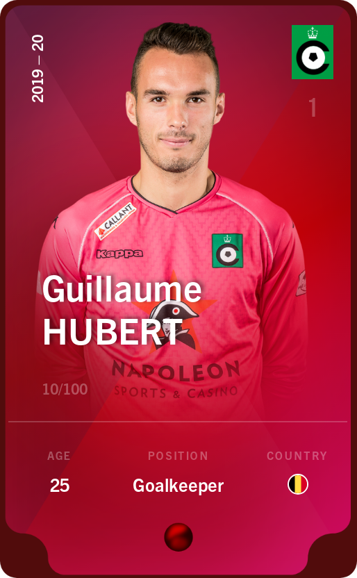 Sorare - Sorare Official - Guillaume Hubert 2019-20 • Rare 10/100 - NFT # 106201097068596244798809430946109502114874346012688762395781913579918392895164