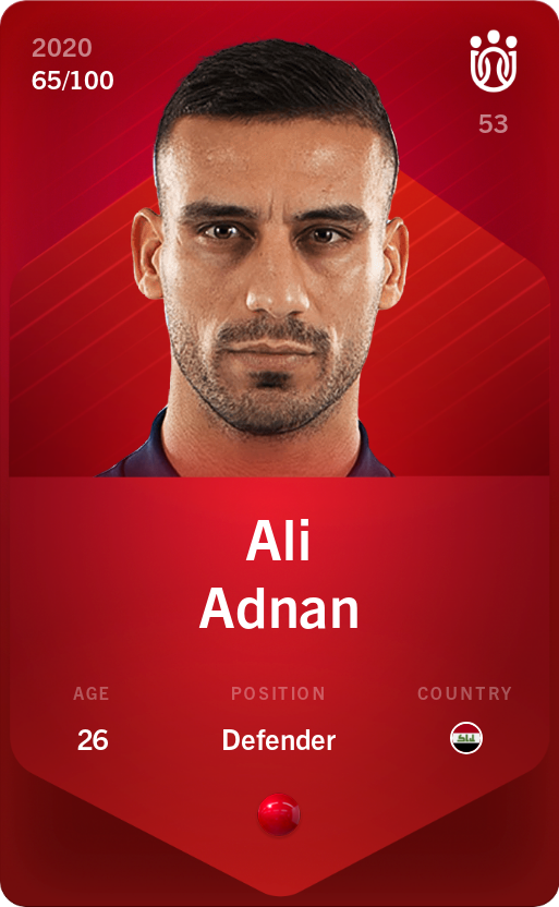 Sorare - Sorare Official - Ali Adnan 2020-21 • Rare 65/100 - NFT # 35739627958339973962038884855086730164156208603143873938306696354604396050429