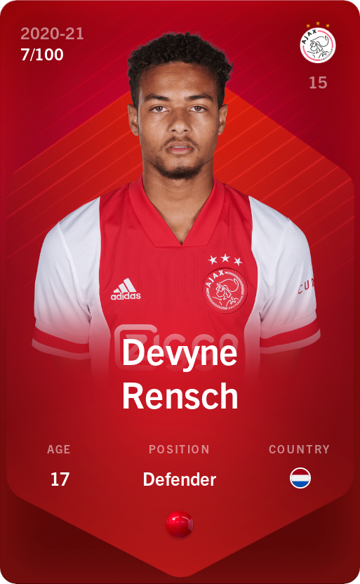 Sorare - Sorare Official - Devyne Rensch 2020-21 • Rare 7/100 - NFT # 75635172707847265163271951978448051549448161482326648829201322984955155891065